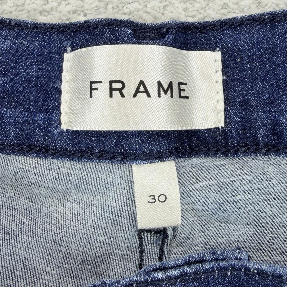 FRAME Le Palazzo Crop Jeans Womens 30 Guilty Wide Leg High Rise Blue
